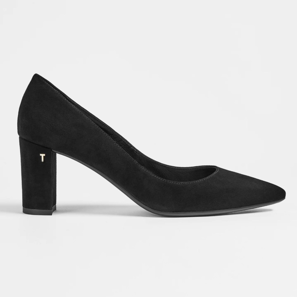 TED BAKER NWT SAVANA PUMP WOMEN’S BLACK SUEDE HEEL SZ 9